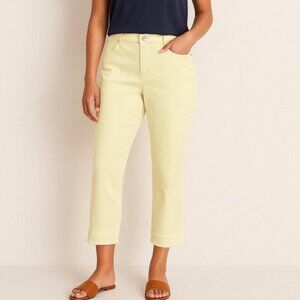J•JILL Authentic Fit Cropped Jeans Pale Yellow 5-Pocket (8 Petite)Denim NWT!